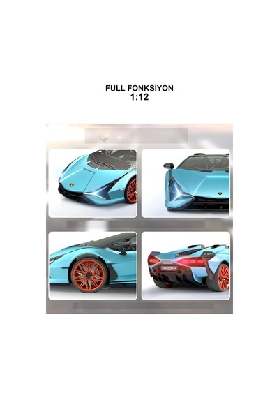 Uzaktan Kumandalı Şarjlı Işıklı Full Fonksiyon Lamborghini Sian Radstar Oyuncak Araba Turkuaz Turkuaz