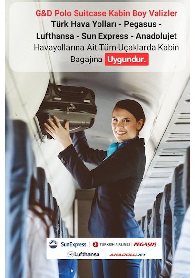 G&d Polo Suitcase Abs Siyah Kabin Boy Valiz 600.01-k Siyah