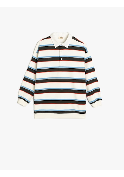 Koton Çizgili Uzun Kollu Düğme Detaylı Polo Yaka Sweatshirt Siyah Çizgili 5skg10355ak Siyah Çizgili Siyah Koton Çizgili Uzun Kollu Düğme Detaylı Polo Yaka Sweatshirt Siyah Çizgili 5skg10355ak Siyah Çizgili Siyah