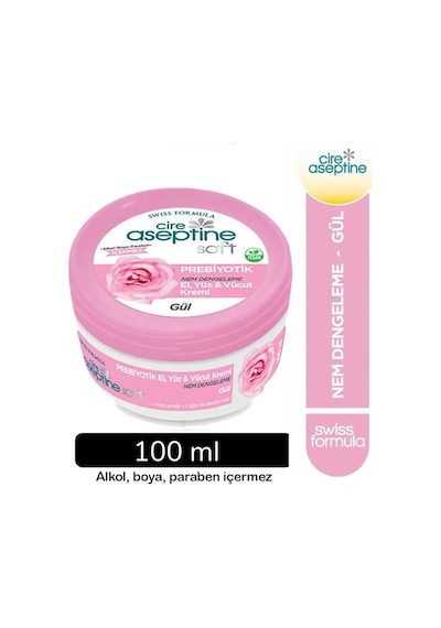 Cire Aseptine Soft Gül Özlü Nem Dengeleyici , Besleyici Prebiyotikli Krem 100 Ml