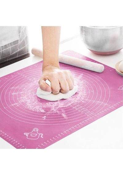 Silikon Ölçülü Çok Amaçlı Hamur Matı Örtüsü Metal Pembe Diğer