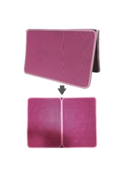 Elekli Kedi Tuvalet Önü Paspası, 82x60 Cm Pembe 2li