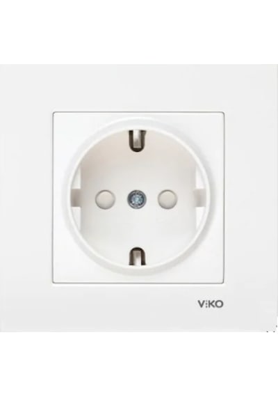 Viko Karre Çocuk Korumalı Topraklı Priz + Çerçeve
