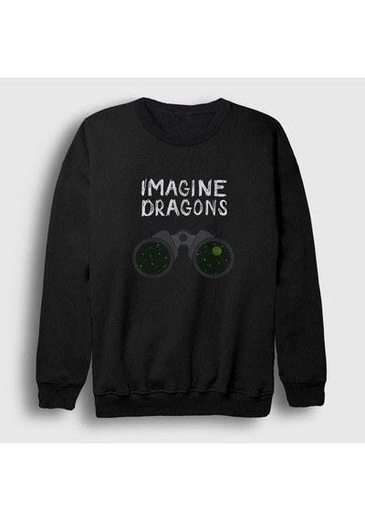 Presmono Unisex Night Imagine Dragons Sweatshirt Siyah