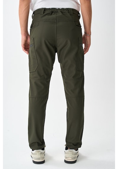 Dechers Soft Shell Rüzgar, Su & Soğuk Geçirmez İçi Polarlı Kışlık Taktik Pantolon E218-11 Haki