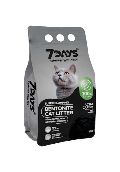 7days Aktif Karbonlu Bentonit Kedi Kumu 10 Lt