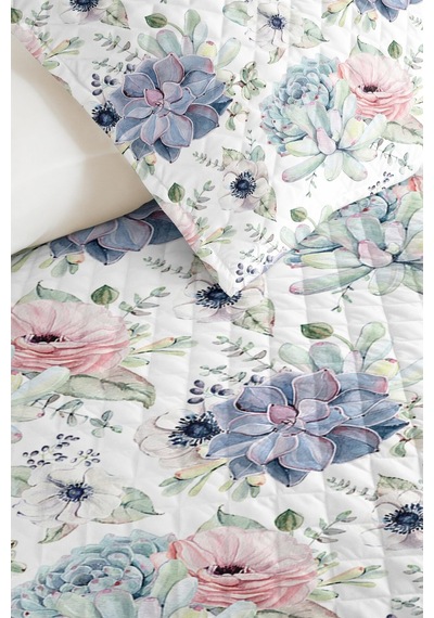 Pastel Çiçekli Botanik Pike Takımı - Mint Pudra Floral Tek Kişilik 160x220 Cm Kapitone Yatak Örtüsü Bulanık Zeytinlik Anısı Pastel Çiçekli Botanik Pike Takımı - Mint Pudra Floral Tek Kişilik 160x220 Cm Kapitone Yatak Örtüsü Bulanık Zeytinlik Anısı