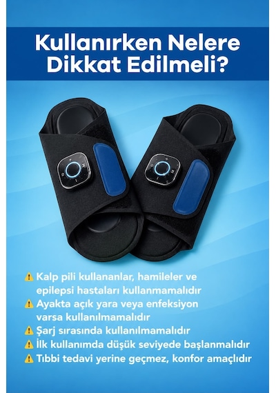 Eldi Medikal Ems Ayak Masaj Terliği - 7 Mod 15 Kademe - Rahatlatıcı Masaj Aleti