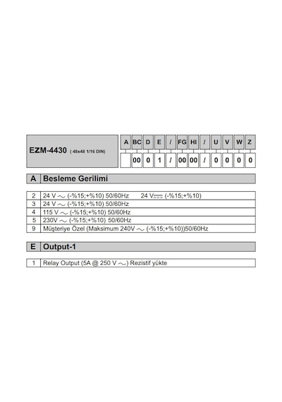 Emko Ezm-4430.50001/0000/0000 ,48x48mm 220vac Kontak-1a1k 6-hane Sayıcı