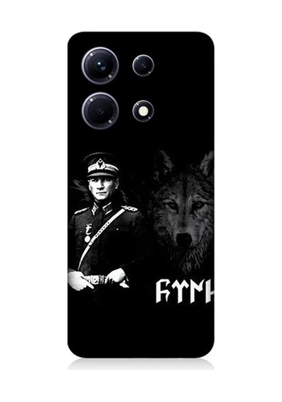 İnfinix Note 30 Uyumlu Mustafa Kemal Atatürk Ve Kurt Desenli Silikon Kılıf