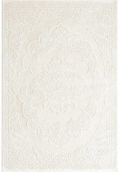 Hoom Rugs Akik 8601 Beyaz Modern Makine Halısı Beyaz
