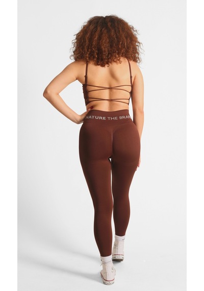 Nature The Brand Ntb Yüksek Bel Kalça Toparlayıcı Dikişsiz Scrunch Tayt Kahverengi