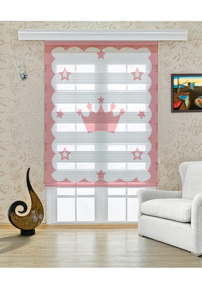 Perdeoutlet38 Enxboy Pembe Tançlı Dijital Baskılı Zebra Perde-cocuk Odası-stor Perde Renkli
