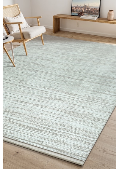 Bambum Soft Düz Desen Modern Bambu Saten Halı Kaymaz Taban Yıkanabilir Salon Mutfak Halısı 1002 Beyaz