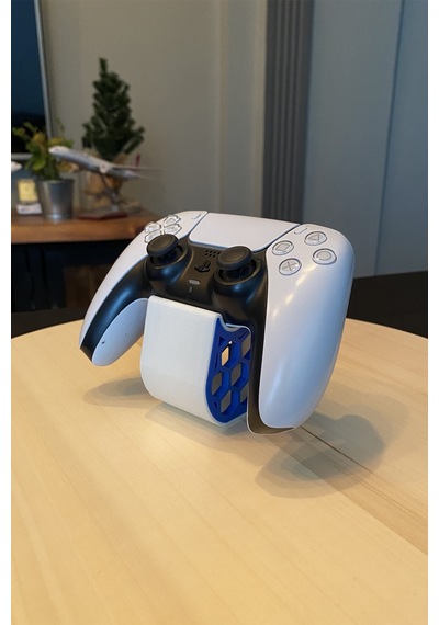Kazanova Design Petek Desenli Tekli Oyun Kolu Standı Beyaz Mavi Xbox Ve Ps5 Uyumlu Controller Tutucu