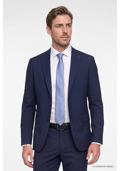 AC&Co / Altınyıldız Classics Erkek Lacivert Slim Fit Dar Kesim Mono Yaka Takım Elbise Lacivert