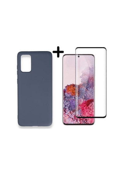 Samsung Galaxy Uyumlu S20 Plus Lansman Içi Kadife Telefon Kılıfı Ve Tam Kaplar Polymer Nano Ekran Koruyucu Col179211-gri