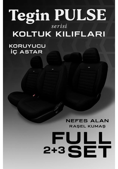 Bmw 5 Serisi E34 1988-1996 Pulse Serisi Raşel Siyah Koltuk Kılıfı