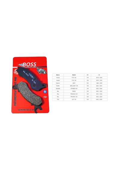 Ön Fren Disk Balatası Bs603 Organik - Honda Pcx125/150, Kanuni Mati, Kuba Brilliant125, Mondial Strada125, Rks Pride,