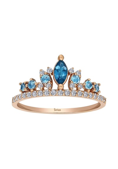 Sirius Pırlanta Ve Topaz Taşlı Elizabeth Tacı Yüzük 0847R0005