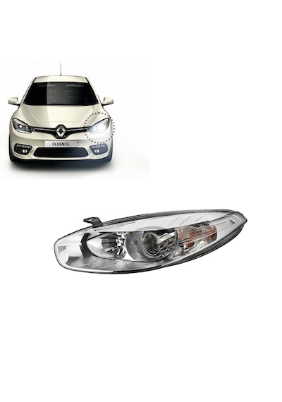 Renault Fluence 2013-2016 Model Arası Krom Çerçeveli Mercekli Far Sol 1 Adet