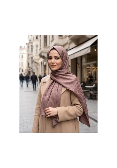 Nukra Jakarlı Pamuk Tesettür Şal Koza İpek Pembe 70 X 190 Cm