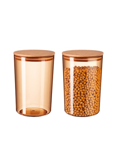 Madame Coco Yuviera 2300ml Ahşap Kapaklı Saklama Kabı 2'li 1ksakl0426 Diğer