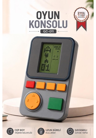Delux Serisi Set Hediye Grisiz Oyun Kolu Atari Joystick Tetris Gameboy Gc011 Gri