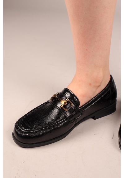 Jive Eskitme Tokalı Loafer Siyah-8031 Siyah