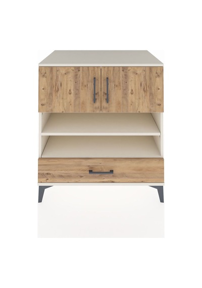 Kronos Şifonyer 4 Raflı Tek Çekmeceli 2 Kapaklı 88x59x96 Aytaşı-çam Aytası