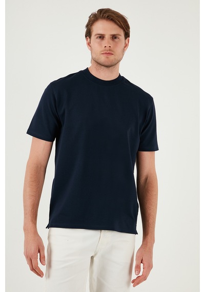 Buratti Pamuklu Bisiklet Yaka Relaxed Fit Basic Erkek T Shirt 5902610 Indigo