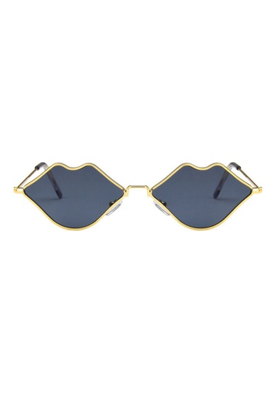 Siyah Dudak Gözlük Vintage & Retro Lip Shape Sun Glasses