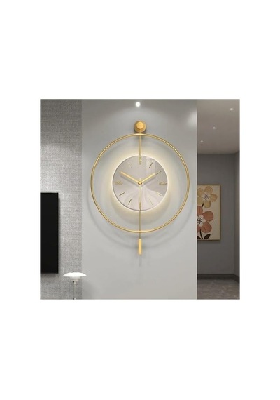 Iskandinav Kristal 60 Cm Gold - Pilli Led 3adet Pil Ile Geldmektedir - Metal Duvar Saati Diğer