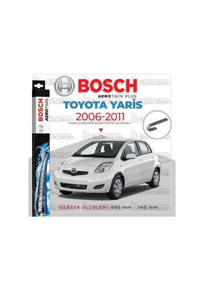Toyota Uyumlu Yaris Muz Silecek Takımı 2006-2011 Bosch Aerotwin
