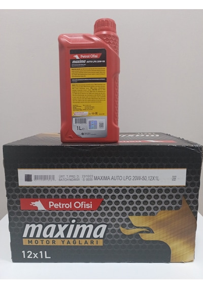 Petrol Ofisi Auto Lpg 20W-50 Motor Yağı 12 x 1 L