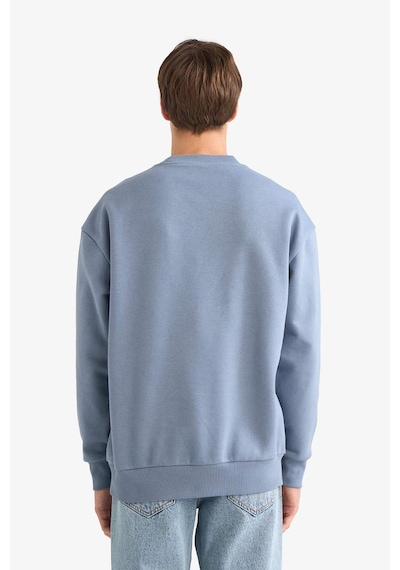 Defacto Boxy Fit Bisiklet Yaka Baskılı Sweatshirt X8282az25augr171 Gri