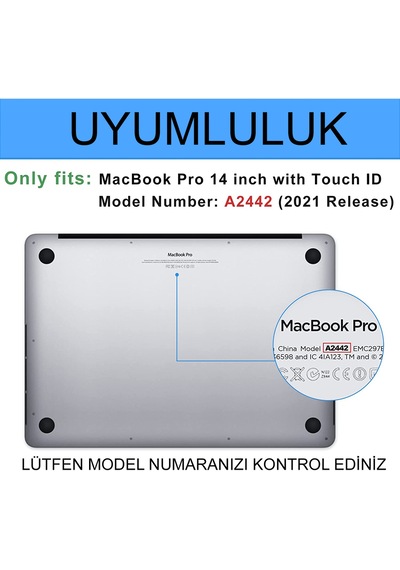 Apple Uyumlu MacBook Pro 14" A2442 2021 Ekran Koruyucu 2 Adet