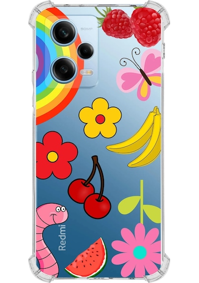 Prinrify Xiaomi Redmi Note 12 Pro 5g Water Color 5 Baskılı Şeffaf Köşe Korumalı Antişok Kılıf