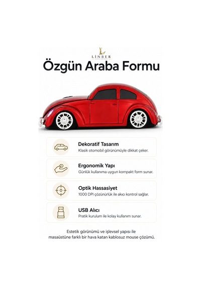 Klasik Kırmızı Beetle Vosvos Tasarımlı 2.4g Kablosuz Mouse Usb Alıcılı Kırmızı Araba Şeklinde Optik Mouse Çok Renkli Diğer Klasik Kırmızı Beetle Vosvos Tasarımlı 2.4g Kablosuz Mouse Usb Alıcılı Kırmızı Araba Şeklinde Optik Mouse Çok Renkli Diğer