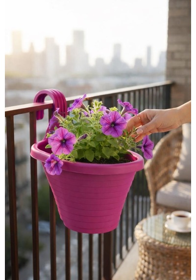 Omnipazar So-tom3 Tombik Askılı Balkon Saksı 3 Litre No: 3 Vişne 102