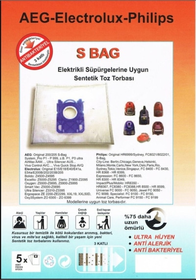 -s-bag Süpürge Torbası 5 Adet