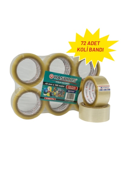 Hasbros 45mmx100m Koli Bandı - 72 Adet 72 Adet