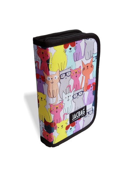 Jacbag Cover -sert Kapaklı Lastikli Kalemkutu Sarı Kedili Genel