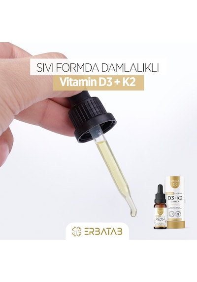 Erbatab D3 K2 İkisi Bir Arada Damla Vitamin 20 ML