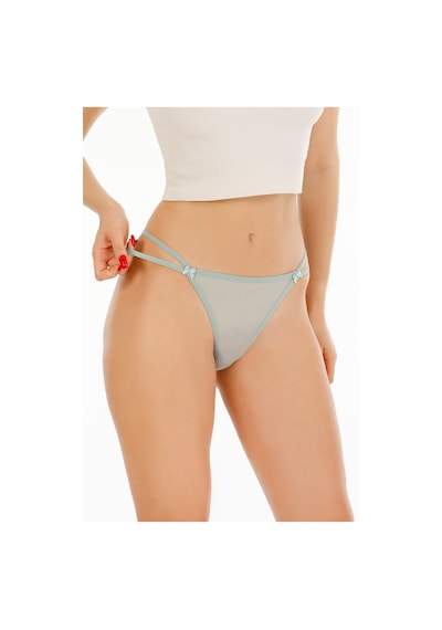 Sensu Kadın Tül Detaylı Beli Ipli Tanga 5'li Külot Set - Kts4003 Karışık