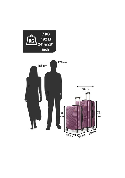 G&d Polo Suitcase Abs Orta Ve Büyük Boy Mürdüm 2'li Valiz Seti 600.09-b Mor