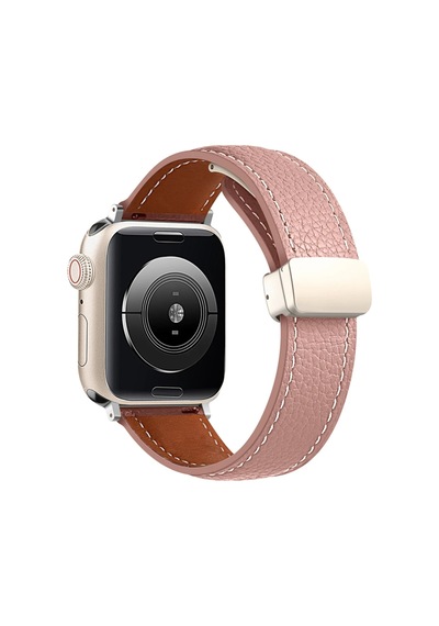 Newface Apple Uyumlu Watch 38mm Kr414 Daks Deri Kordon Glblseme - 94 - Pembe