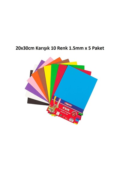 Bigpoint Eva 20x30cm Karışık 10 Renk 1.5mm X 5 Paket