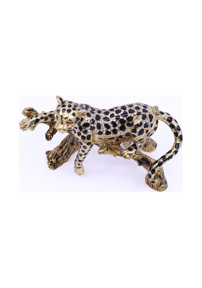 Swaroski Taşlı Leopar Mücevher - Takı Saklama Kutusu