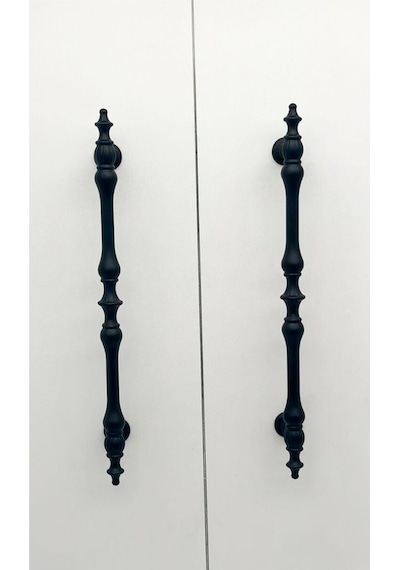 Şehzade Mat Siyah Mobilya Dolap Mutfak Çekmece Kulpu 96 Mm 9.6 Cm 2 Adet